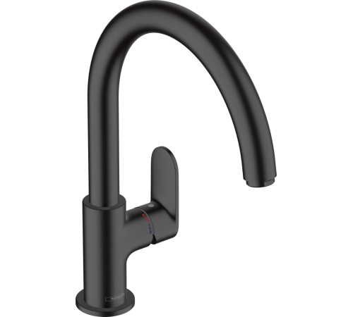 Смеситель для кухни Hansgrohe Vernis Blend M35 однорычажный матовый чёрный 71870670