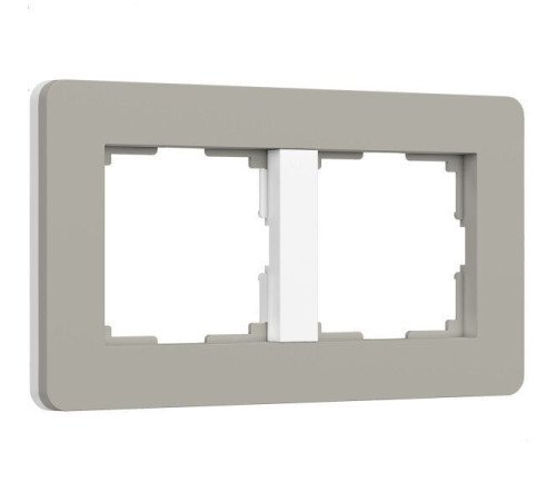 Рамка из поликарбоната на 2 поста Split дымчатый/белый, soft-touch W0023067