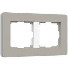 Рамка из поликарбоната на 2 поста Split дымчатый/белый, soft-touch W0023067