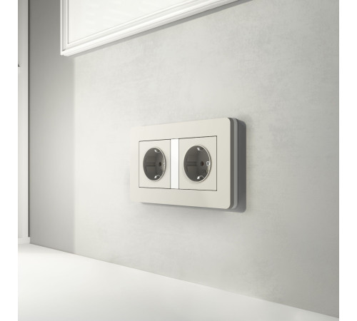 Рамка из поликарбоната на 2 поста Split дымчатый/белый, soft-touch W0023067