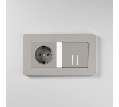 Рамка из поликарбоната на 2 поста Split дымчатый/белый, soft-touch W0023067
