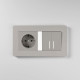 Рамка из поликарбоната на 2 поста Split дымчатый/белый, soft-touch W0023067