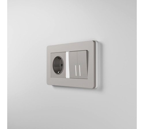 Рамка из поликарбоната на 2 поста Split дымчатый/белый, soft-touch W0023067