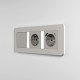Рамка из поликарбоната на 3 поста Split дымчатый/белый, soft-touch W0033067