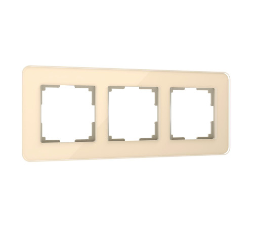 Рамка из стекла на 3 поста Elite айвори W0032443