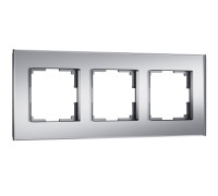 Рамка из стекла на 3 поста Senso серебряный soft-touch W0033106