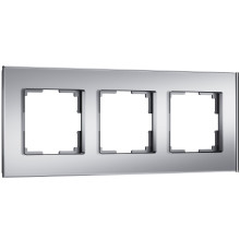 Рамка из стекла на 3 поста Senso серебряный soft-touch W0033106