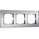 Рамка из стекла на 3 поста Senso серебряный soft-touch W0033106
