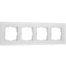 Рамка из стекла на 4 поста Senso белый soft-touch W0043101