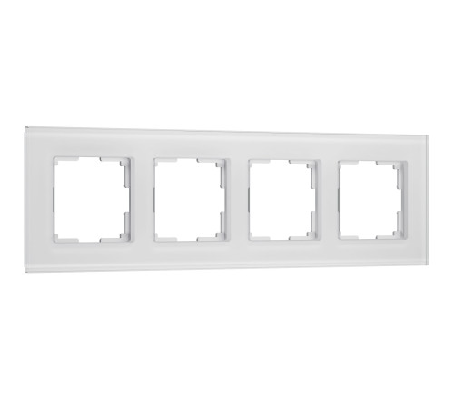 Рамка из стекла на 4 поста Senso белый soft-touch W0043101