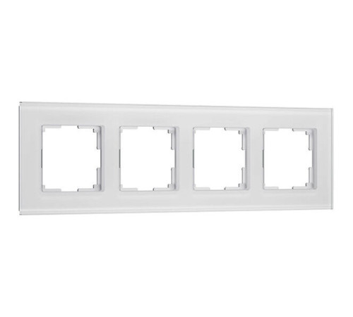 Рамка из стекла на 4 поста Senso белый soft-touch W0043101