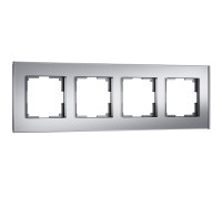 Рамка из стекла на 4 поста Senso серебряный soft-touch W0043106