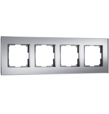 Рамка из стекла на 4 поста Senso серебряный soft-touch W0043106