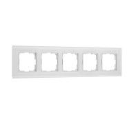 Рамка из стекла на 5 постов Senso белый soft-touch W0053101