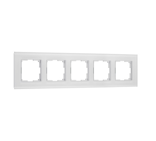 Рамка из стекла на 5 постов Senso белый soft-touch W0053101