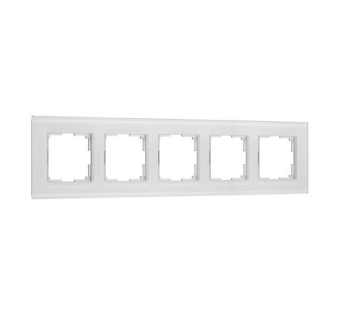 Рамка из стекла на 5 постов Senso белый soft-touch W0053101