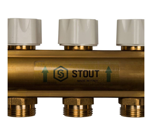 Коллектор распределительный латунный с расходомерами STOUT 5 выходов SMB 0473 000005
