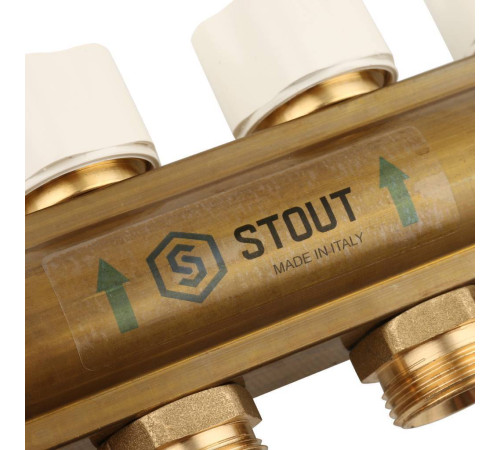 Коллектор распределительный латунный с расходомерами STOUT 8 выходов SMB 0473 000008