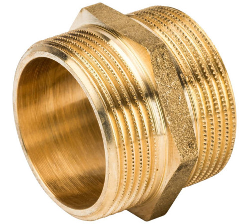 Ниппель STOUT 1 1/2 НР-НР латунный SFT-0003-112112