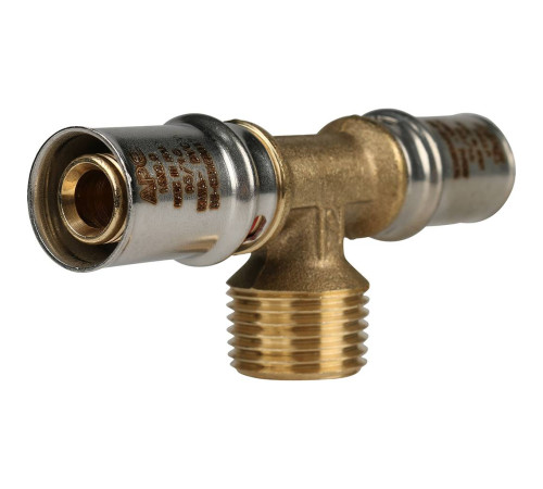 Тройник-переходник пресс STOUT с наружной резьбой 16х1/2х16 SFP-0008-161216