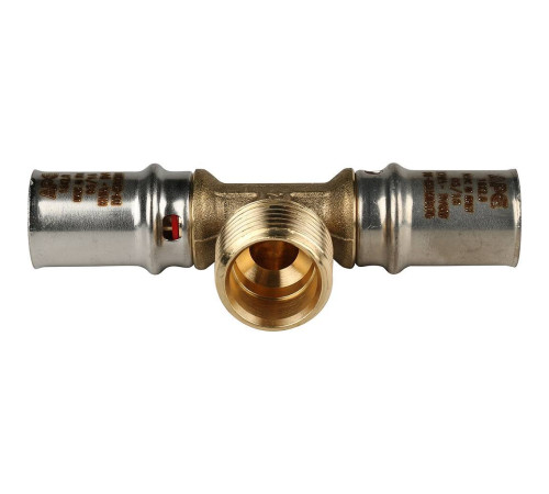 Тройник-переходник пресс STOUT с наружной резьбой 16х1/2х16 SFP-0008-161216