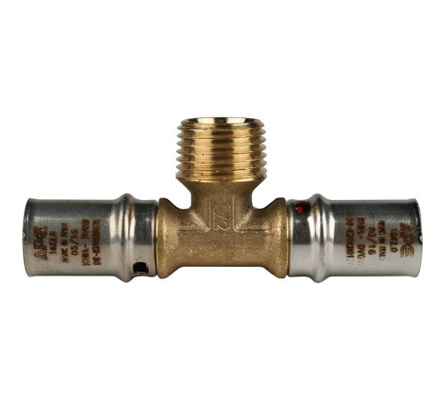 Тройник-переходник пресс STOUT с наружной резьбой 16х1/2х16 SFP-0008-161216