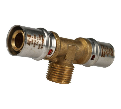 Тройник-переходник пресс STOUT с наружной резьбой 20х1/2х20 SFP-0008-201220