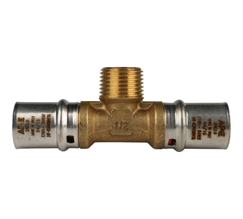 Тройник-переходник пресс STOUT с наружной резьбой 20х1/2х20 SFP-0008-201220