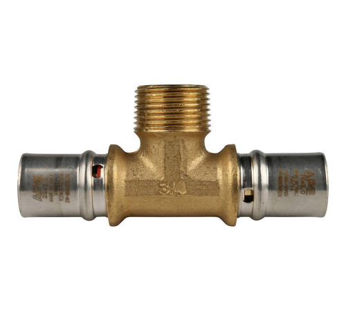 Тройник-переходник пресс STOUT с наружной резьбой 20х3/4х20 SFP-0008-203420