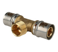 Тройник-переходник пресс STOUT с наружной резьбой 26х3/4х26 SFP-0008-263426