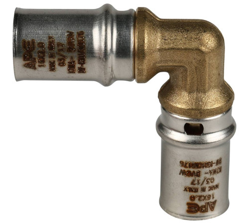 Угольник STOUT 90° 16х16 мм для металлопластиковых труб пресс SFP-0009-001616
