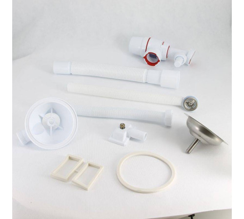 Сифон для мойки Wirquin NEO 1 1/2 x 40/50 мм с переливом и отводом для бытовой техники 30987091