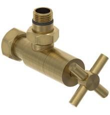 Вентиль регулирующий Сунержа угловой крест G 1/2 x G 3/4 состаренная латунь брашированная 051-1408-1234