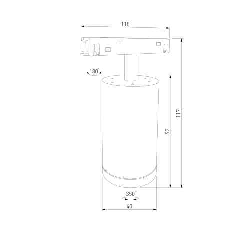 Slim Magnetic R07 Трековый светильник 8W 4200K Porte черный 85507/01 85507/01