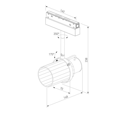 Slim Magnetic Трековый светильник со стеклянным плафоном 10W 4000K черный 85532/01