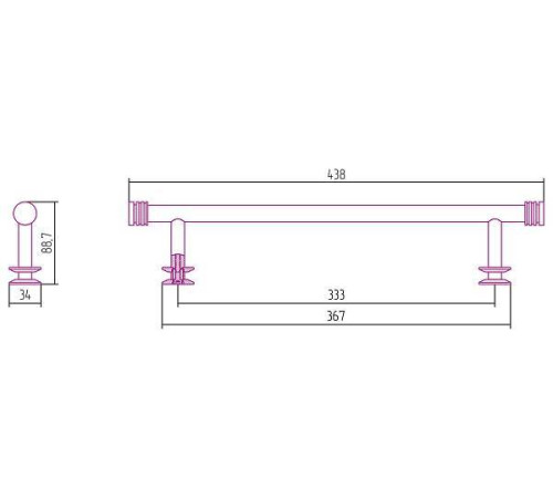 Полка для полотенцесушителя Сунержа прямая 438x89 мм белый 12-2012-0370