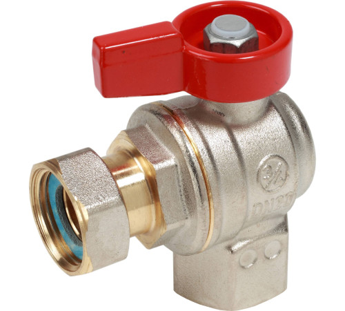 Кран шаровой угловой Giacomini 1/2x1/2 ВН с накидной гайкой флажок R781PX013