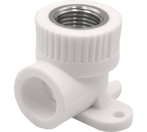 Угольник комбинированный 90° PP-R THERMOLIGHT с креплением 20 мм x 1/2 ВР белый НС-1620670