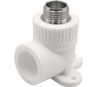Угольник комбинированный PP-R THERMOLIGHT с креплением 25x1/2 НР белый 1620682