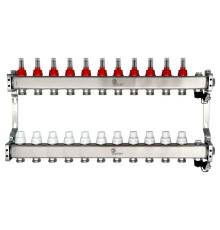 Коллекторный блок Wester 5 с расходомерами из нержавеющей стали 1x3/4 на 11 выходов MUFS11134