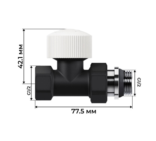 Набор термостатический прямой Royal Thermo Design 1/2 M30x1,5 Черный НС-1640378