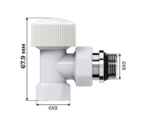 Набор термостатический угловой Royal Thermo Design 1/2 M30x1.5 белый НС-1640379