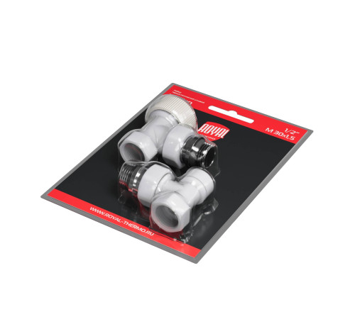 Набор термостатический угловой Royal Thermo Design 1/2 M30x1.5 белый НС-1640379