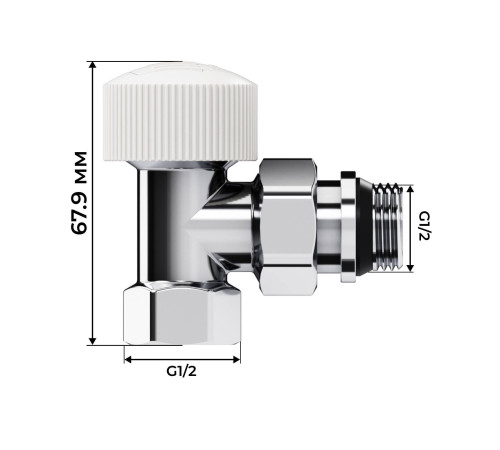 Набор термостатический угловой Royal Thermo Design 1/2 M30x1.5 хром НС-1640380