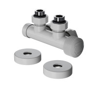 Узел нижнего подключения термостатический угловой Royal Thermo Design Pro 15 мм M30x1.5 Белый RTE 50.031