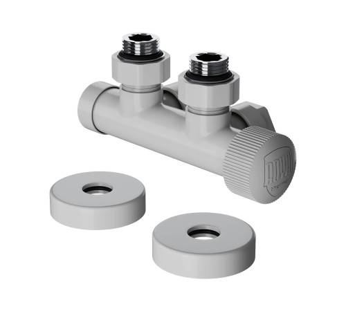 Узел нижнего подключения термостатический угловой Royal Thermo Design Pro 15 мм M30x1.5 Белый RTE 50.031