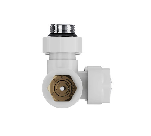 Узел нижнего подключения термостатический угловой Royal Thermo Design Pro 15 мм M30x1.5 Белый RTE 50.031