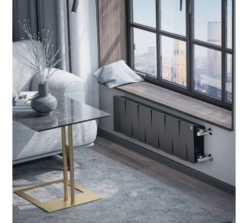 Радиатор биметаллический Royal Thermo PianoForte 200 12 секций боковое подключение черный 1682320