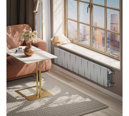 Радиатор биметаллический Royal Thermo PianoForte 200 Серебристый 18 секций боковое подключение НС-1682313