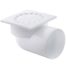 Трап канализационный Политэк 110 горизонтальный с пластиковой решеткой 150х150 мм 1306894
